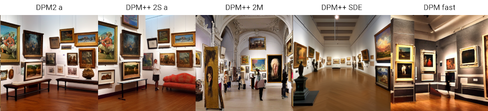 Different sampling methods to draw an art gallery 2