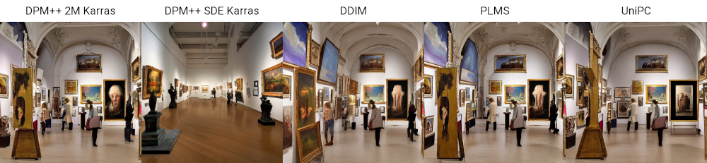 Different sampling methods to draw an art gallery 4
