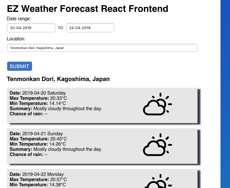 EZW weather report
