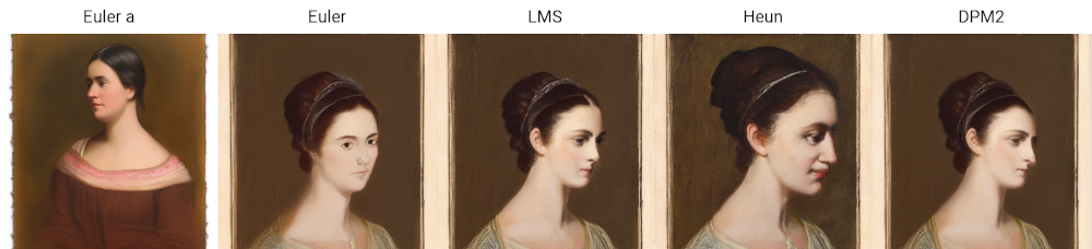 Different sampling methods to draw The Mona Liza 1