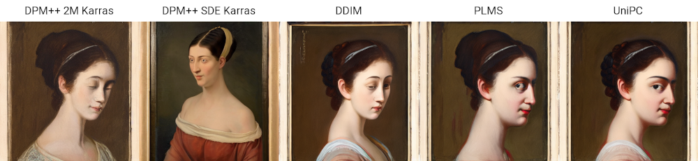 Different sampling methods to draw The Mona Liza 4